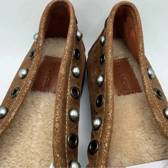 Coach Metallic Gold Rexy Roccasin Slip On Flats Size 7 - Picture 6 of 11